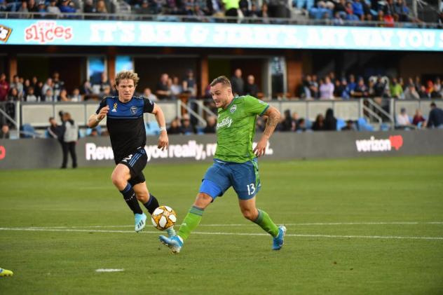 Jordan Morris of Seattle Sounders FC vs. the San Jose Earthquakes