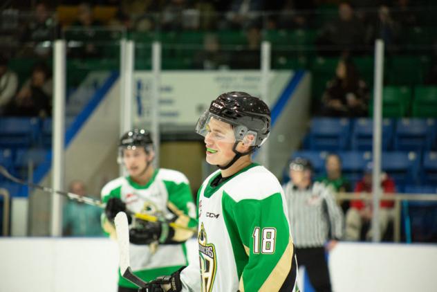 Forward Cohner Saleski with the Prince Albert Raiders