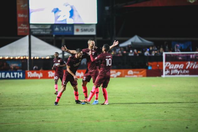 Sacramento Republic FC celebrate a goal against LA Galaxy II