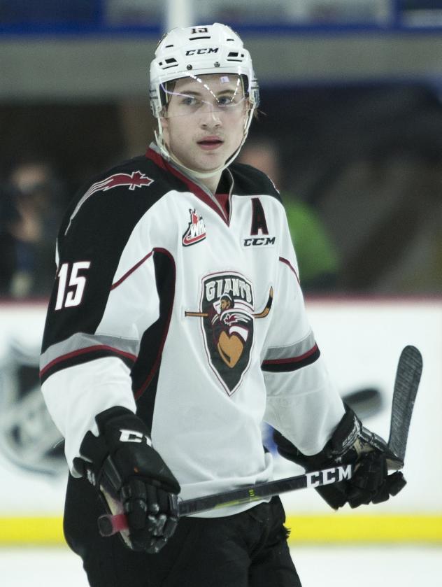 Forward Owen Hardy with the Vancouver Giants