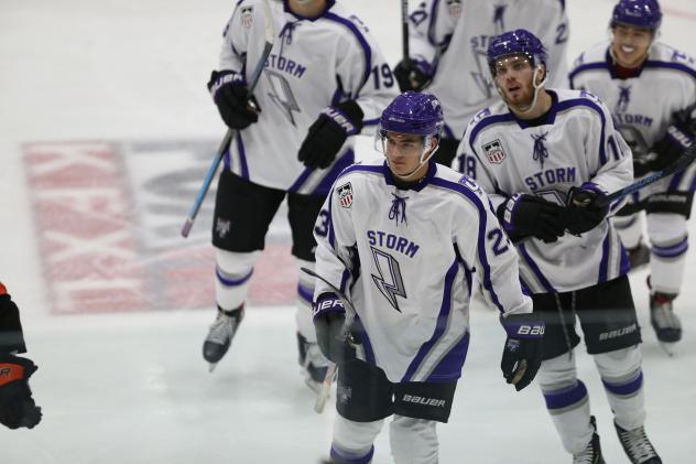 Tri-City Storm leave the ice after a shootout loss
