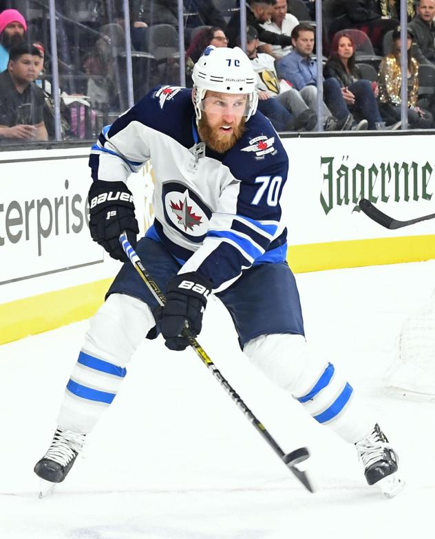 Defenseman Joe Morrow with the Winnipeg Jets