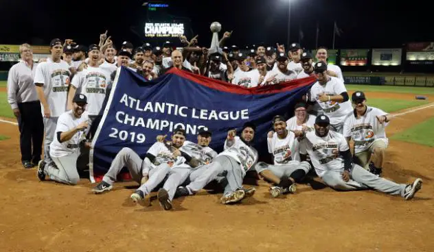 Long Island Ducks celebrate the 2019 Atlantic League championship
