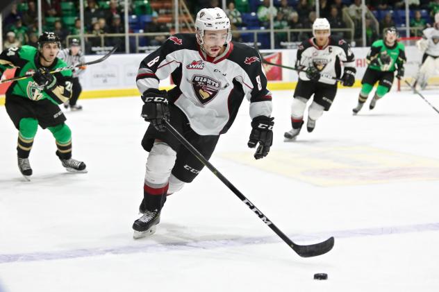 Vancouver Giants centre Tristen Nielsen against the Prince Albert Raiders