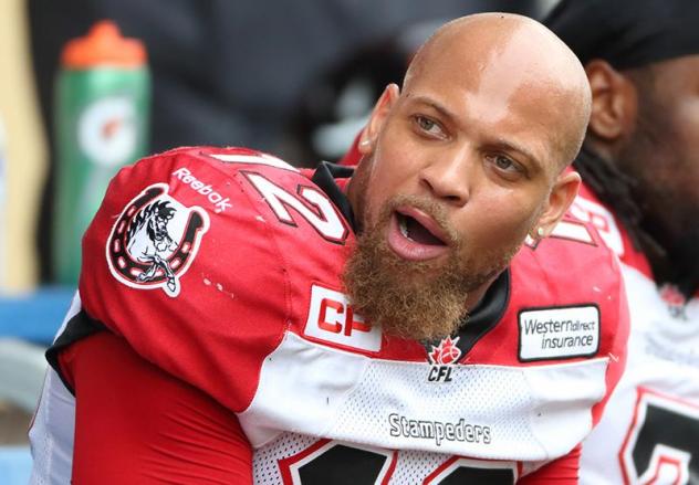 Linebacker Juwan Simpson with the Calgary Stampeders