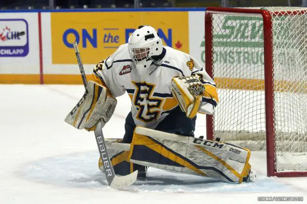 Goaltender Jacob Herman with the Swift Current Legionnaires