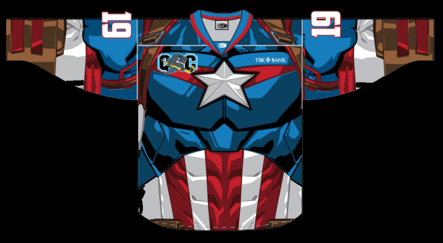 Quad City Storm Captain America jersey