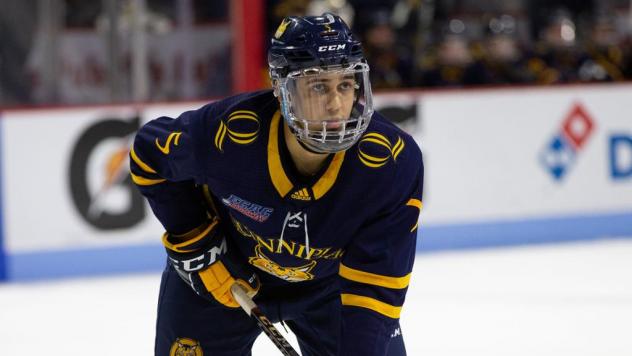 Defenseman Brandon Fortunato with Quinnipiac University