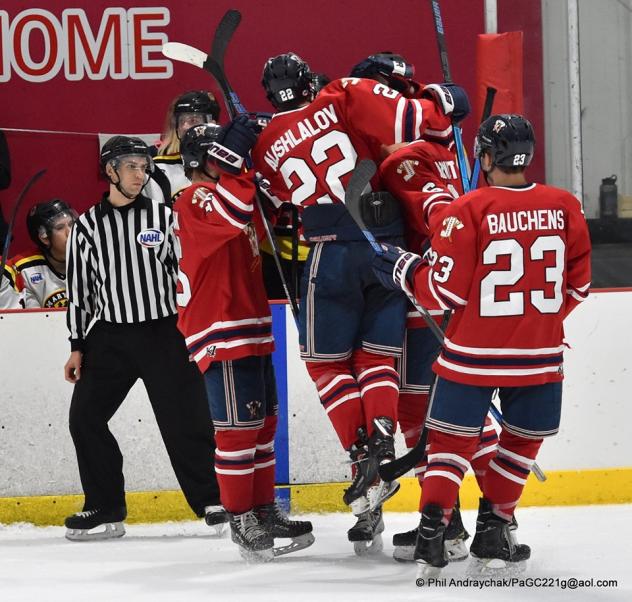 Johnstown Tomahawks celebrate a goal