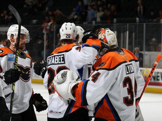 Lehigh Valley Phantoms celebrate a goal