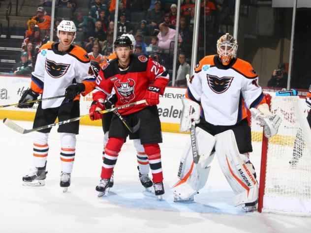 Lehigh Valley Phantoms goaltender Alex Lyon vs. the Binghamton Devils