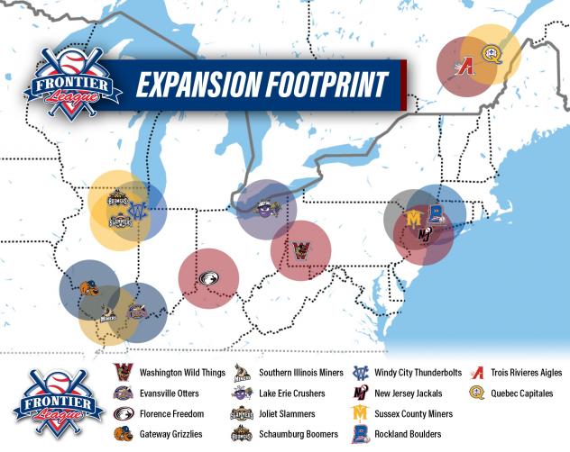 Frontier League map