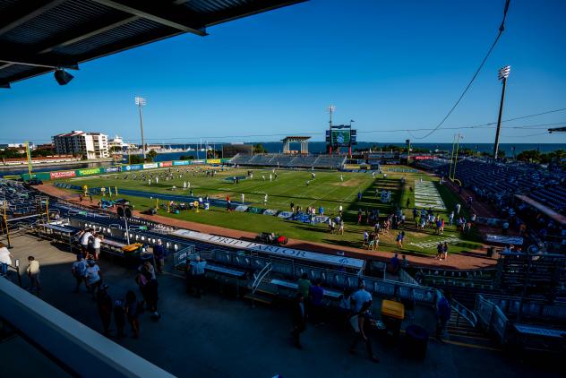 Blue Wahoos Stadium configured for football