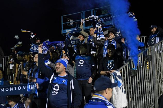 FC Edmonton fans enjoy a win