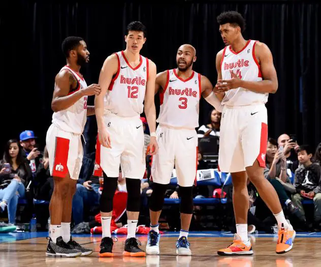 Doral Moore (far right) with the Memphis Hustle
