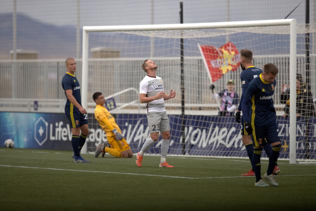 Sacramento Republic FC forward Thomas Enevoldsen rues a missed opportunity against Real Monarchs SLC