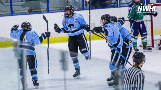 Buffalo Beauts celebrate a goal