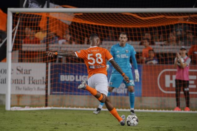 Rio Grande Valley FC Toros forward Carlos Small eyes the Portland Timbers 2 goal