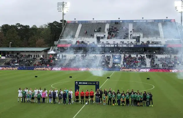 North Carolina Courage pregame ceremonies prior to their playoff matchup with Reign FC