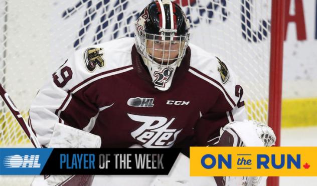 Peterborough Petes goaltender Hunter Jones