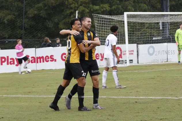 Charleston Battery celebrate a goal