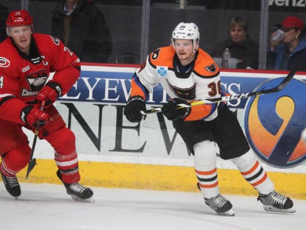 Lehigh Valley Phantoms forward David Kase vs. the Charlotte Checkers