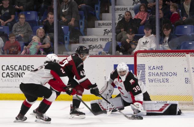 Vancouver Giants centre Justin Sourdif skates in against the Prince George Cougars
