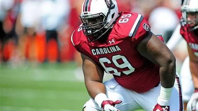 Offensive lineman D.J. Park with the University of South Carolina