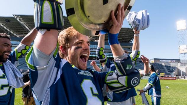 Chesapeake BayHawks celebrate their 2019 MLL Championship win