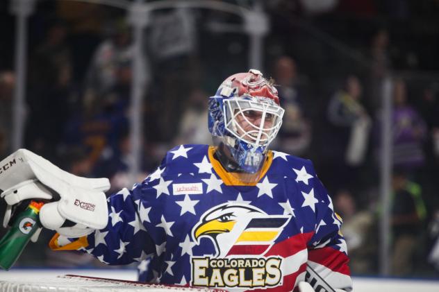 Colorado Eagles goaltender Adam Werner