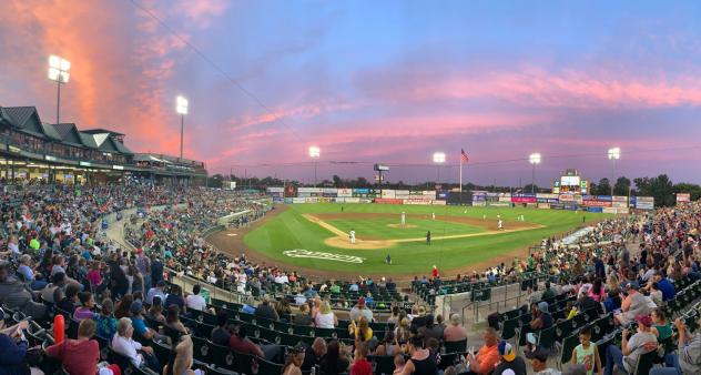 A crowd at PeoplesBank Park, home of the Somerset Patriots