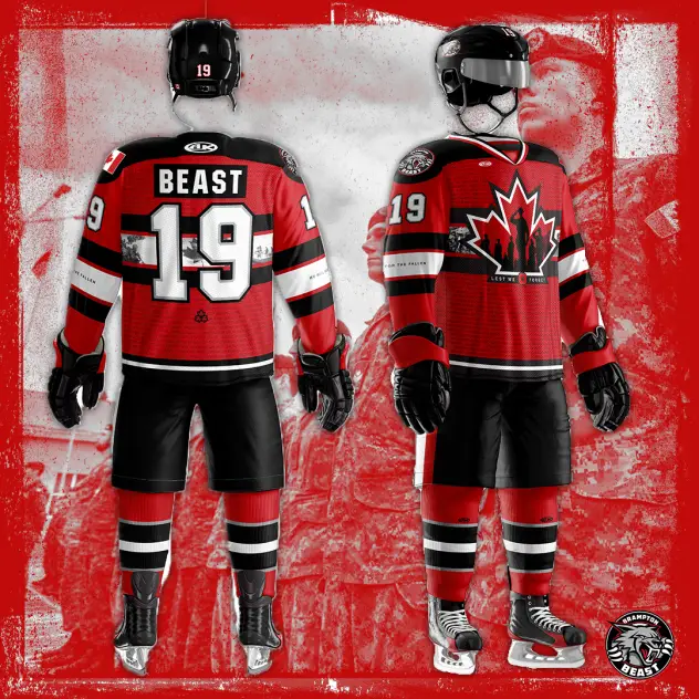 Brampton Beast Kotak Law Military Appreciation Day jersey