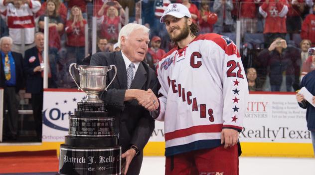 The Kelly Cup being awarded to the Allen Americans