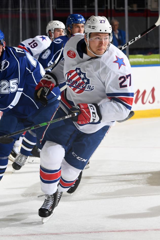 Rochester Americans forward Curtis Lazar