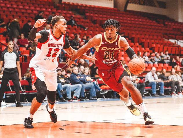 Canton Charge forward Tyler Cook drives to the basket against the Windy City Bulls