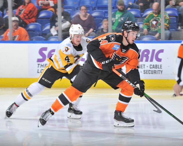 Lehigh Valley Phantoms forward Mikhail Vorobyev vs. the Wilkes-Barre/Scranton Penguins
