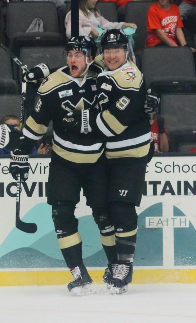 Wheeling Nailers react after Blake Siebenaler's game-winning goal