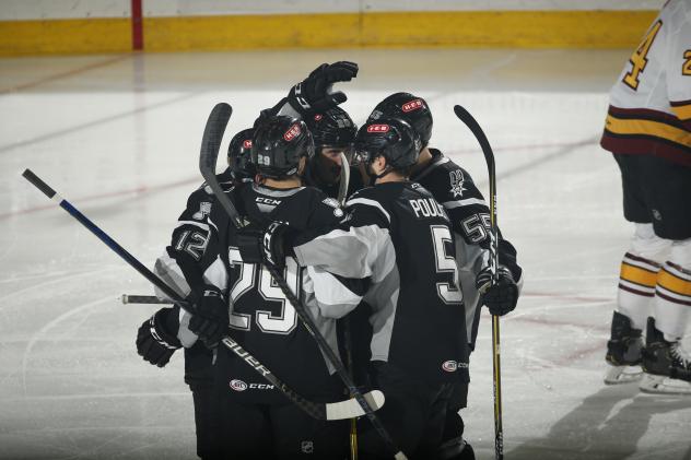 San Antonio Rampage celebrate first Mike Vecchione's goal