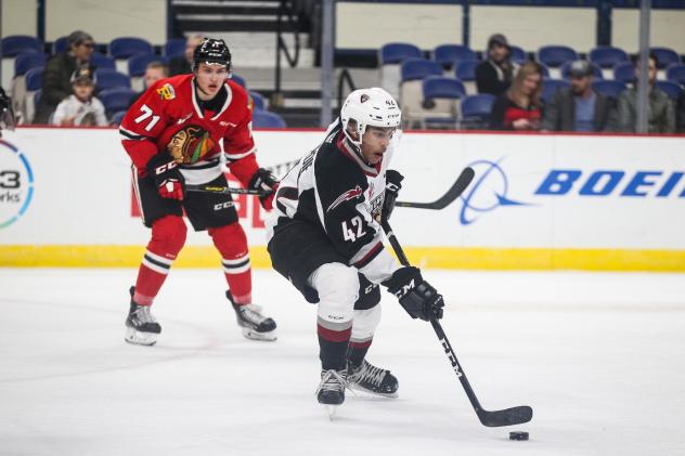 Vancouver Giants centre Justin Sourdif against the Portland Winterhawks