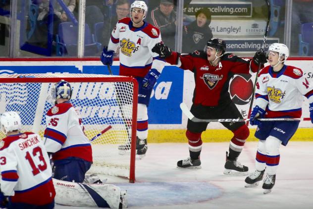 Vancouver Giants centre Milos Roman against the Edmonton Oil Kings