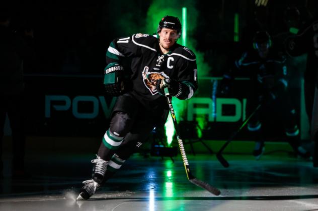 Utah Grizzlies defenseman Taylor Richart enters the ice