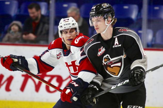 Vancouver Giants defenceman Bowen Byram vs. the Lethbridge Hurricanes