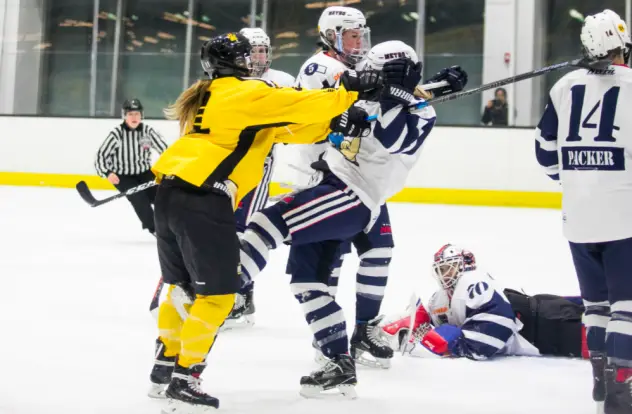 Metropolitan Riveters mix it up with the Boston Pride