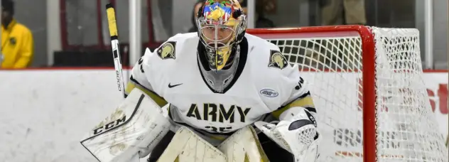 Goaltender Parker Gahagen with the United States Military Academy