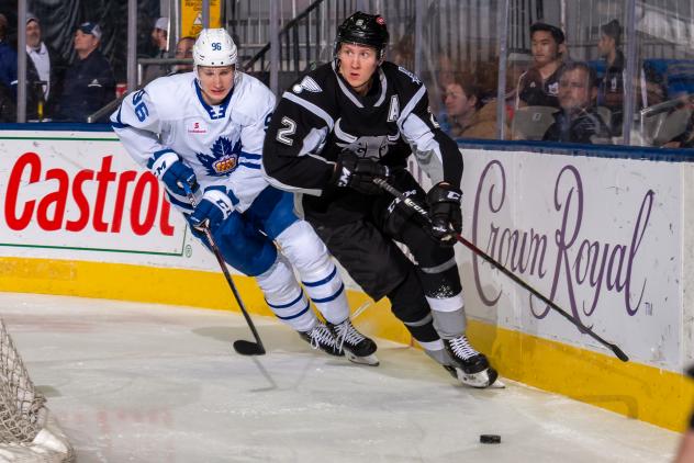 Niko Mikkola of the San Antonio Rampage vs. the Toronto Marlies