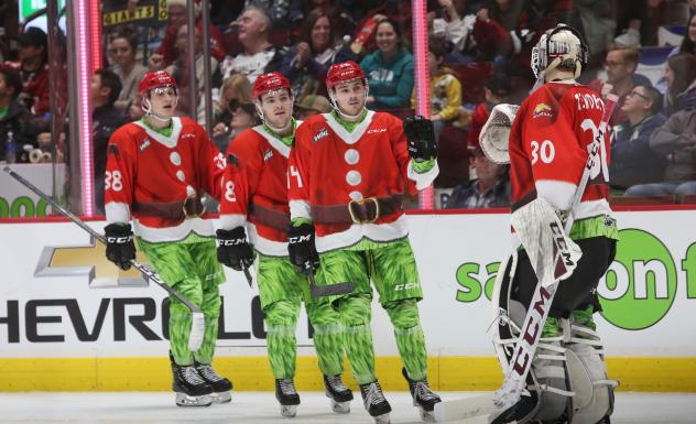 Vancouver Giants in Teddy Bear Toss jerseys