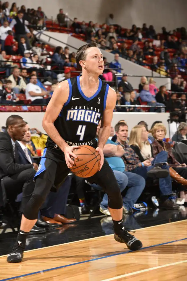 Josh Magette of the Lakeland Magic eyes the basket