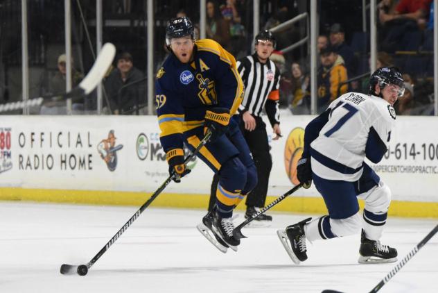 Atlanta Gladiators forward Eric Neiley vs. the Jacksonville IceMen