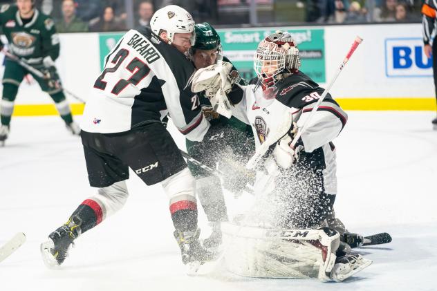 Vancouver Giants goaltender David Tendeck vs. the Everett Silvertips