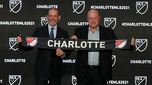 Major League Soccer Commissioner Don Garber and Charlotte team owner David Tepper